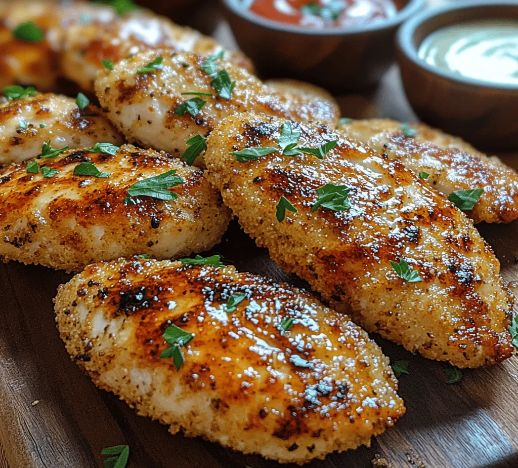 Crispy Parmesan Chicken Tenders are not just a meal; they are an experience that brings families together around the dinner table, delights guests during game nights, and serves as a satisfying snack any day of the week. This dish combines the juicy tenderness of chicken with a delightful crispy coating, featuring the rich flavor of Parmesan cheese that appeals to both children and adults alike. Perfectly seasoned and beautifully crunchy, these chicken tenders are versatile enough to be enjoyed with a variety of dipping sauces or as a main course alongside your favorite sides.