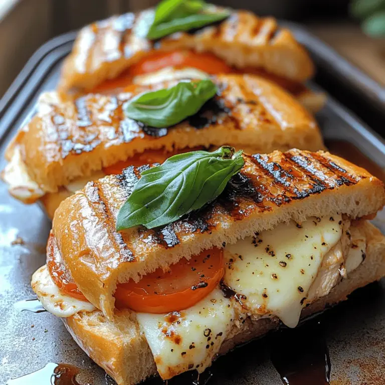 The Chicken Caprese Panini is a delightful sandwich that embodies the essence of Italian cuisine, offering a harmonious blend of flavors and textures that make it an irresistible choice for lunch or a light dinner. This dish combines succulent chicken, fresh mozzarella, ripe tomatoes, and fragrant basil, all brought together by a drizzle of balsamic glaze and pesto. What makes the Chicken Caprese Panini particularly appealing is its ability to cater to diverse dietary preferences, making it a versatile option for home cooks and food enthusiasts alike.