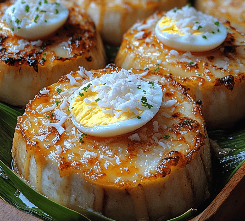 Bibingka is a cherished traditional delicacy from the Philippines, often associated with the Christmas season, but enjoyed year-round as a delightful snack or dessert. This rice cake, typically made from rice flour and coconut milk, is steamed or baked to perfection, resulting in a moist, tender texture that is infused with the flavors of coconut and often adorned with toppings such as cheese or salted egg. Each region in the Philippines has its own variation of bibingka, showcasing unique flavors and preparation methods that reflect local tastes and traditions.