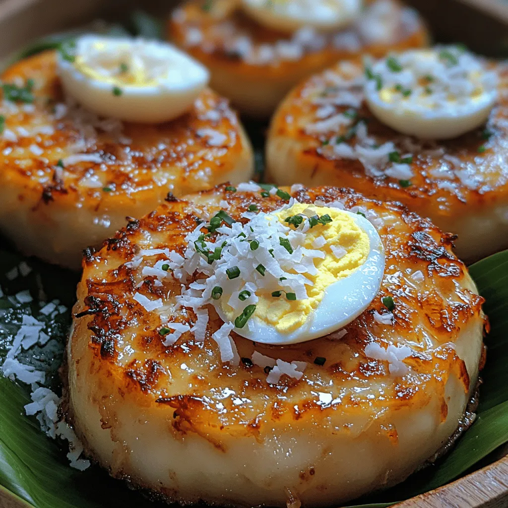 Bibingka is a cherished traditional delicacy from the Philippines, often associated with the Christmas season, but enjoyed year-round as a delightful snack or dessert. This rice cake, typically made from rice flour and coconut milk, is steamed or baked to perfection, resulting in a moist, tender texture that is infused with the flavors of coconut and often adorned with toppings such as cheese or salted egg. Each region in the Philippines has its own variation of bibingka, showcasing unique flavors and preparation methods that reflect local tastes and traditions.