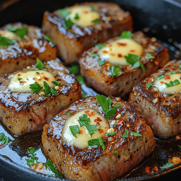 When it comes to creating the perfect Sizzling Garlic Butter Steak Bites, the quality of the ingredients plays a crucial role. Each component contributes to the overall flavor, texture, and presentation of the dish. Let’s delve into the core ingredients that make this recipe stand out.