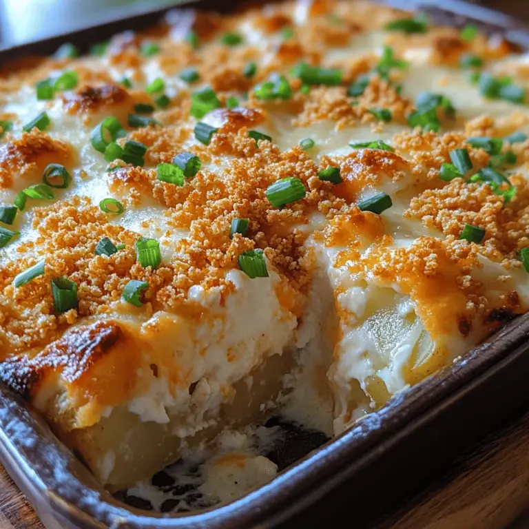 Cheesy Potatoes Romanoff is a beloved dish that embodies the essence of comfort food. With its rich flavors and creamy texture, this indulgent side has secured a special place in the hearts and stomachs of many. Originating from a time when hearty, satisfying dishes were cherished in American households, Cheesy Potatoes Romanoff is perfect for family gatherings, holiday feasts, or potlucks. It’s a dish that doesn’t just fill the belly; it warms the soul.