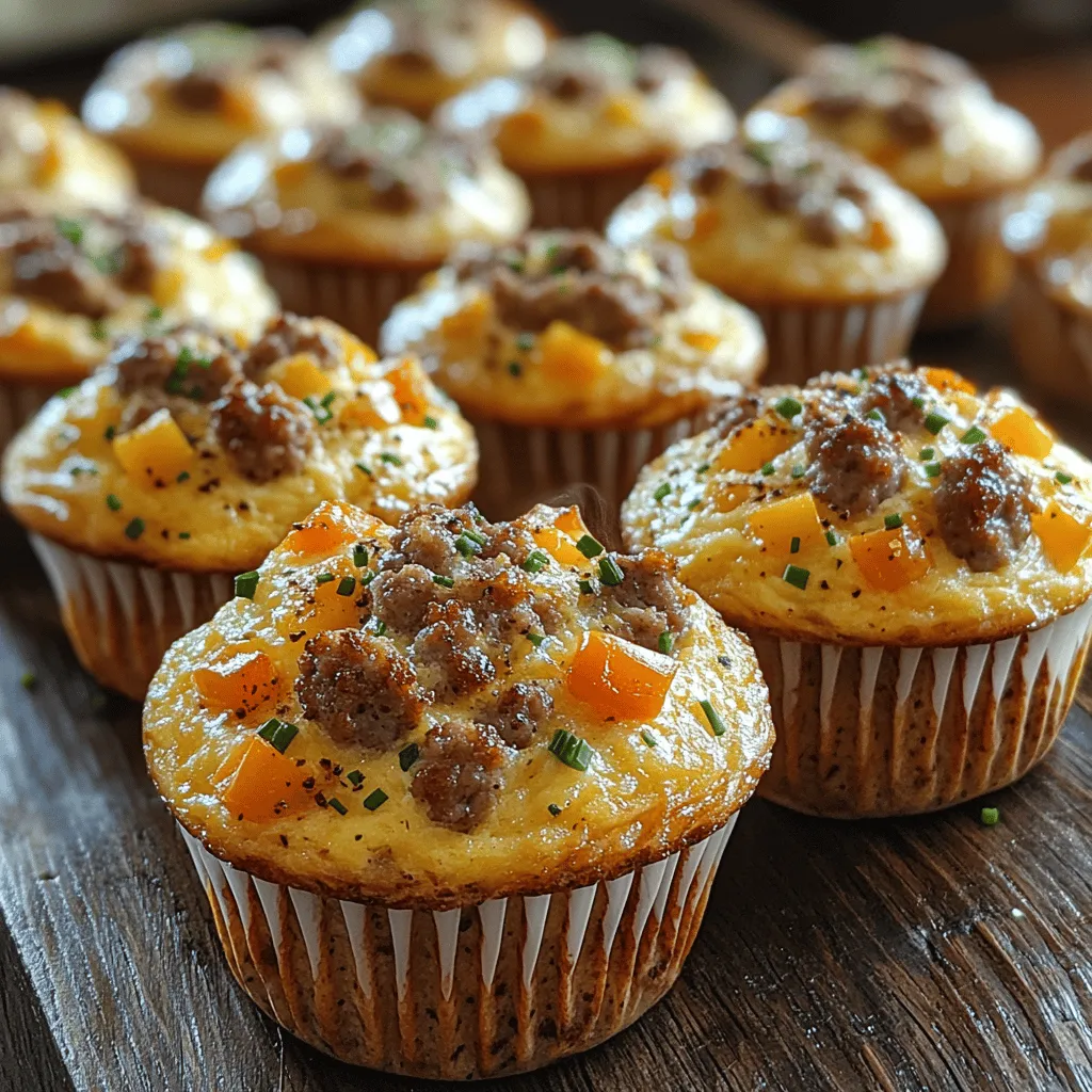 When crafting the perfect egg muffin, the key lies in the quality and flavor of the ingredients used. Each component plays a vital role in creating a delightful breakfast experience. Let’s take a closer look at what makes these Sausage & Cheddar Delight Egg Muffins so special.