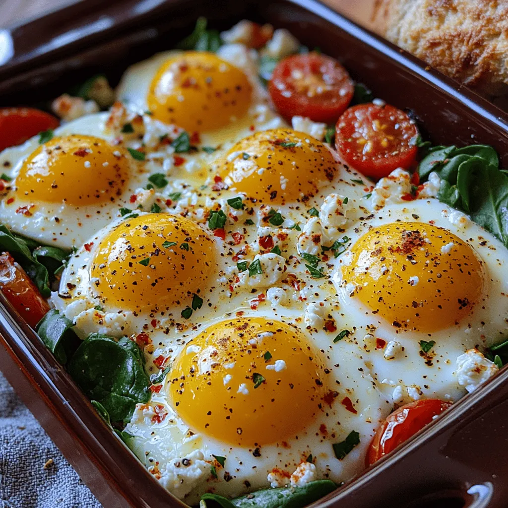 In the realm of breakfast and brunch dishes, few creations can rival the rich and comforting flavors of savory baked feta eggs. This delightful recipe takes the classic baked eggs concept and infuses it with the tangy creaminess of feta cheese, vibrant cherry tomatoes, and fresh spinach. Not only does this dish appeal to the palate, but it also offers a healthful option for those looking to enjoy a nutritious meal any time of the day. Whether you're hosting a weekend brunch or simply seeking a light dinner option, savory baked feta eggs are sure to impress.