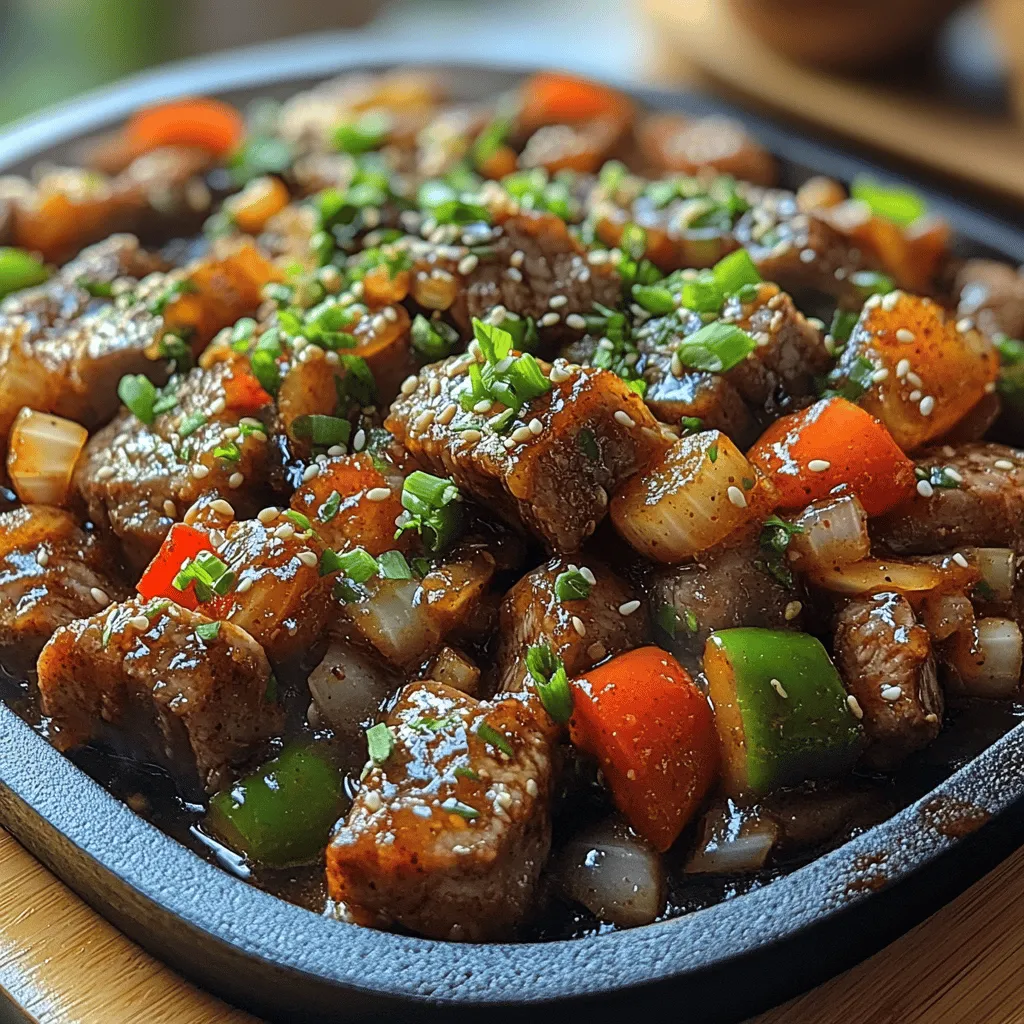 Sizzling Chinese Pepper Steak with Onions is a dish that captures the essence of Chinese cuisine’s bold flavors and vibrant presentation. With its eye-catching colors and savory aroma, this dish not only tantalizes the taste buds but also creates an inviting atmosphere at the dining table. Known for its quick preparation and hearty ingredients, Sizzling Pepper Steak is a perfect choice for busy weeknights or special occasions alike.