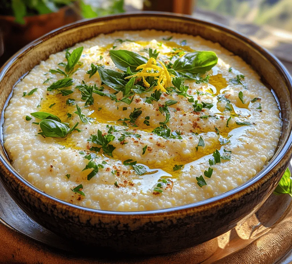 Polenta is one of those timeless comfort foods that has graced tables across Italy and beyond for centuries. Made from ground cornmeal, this dish is not only versatile but also incredibly satisfying, serving as a warm canvas for a multitude of flavors. Whether you’re looking for a hearty side dish or a base for a more elaborate meal, polenta can easily adapt to meet your culinary needs. In this recipe, we delve into the delightful world of Creamy Herb Polenta with a Twist, where the creamy texture is enhanced by a fragrant mix of fresh herbs. This dish is not only comforting but also a fantastic way to elevate your dining experience throughout the year.