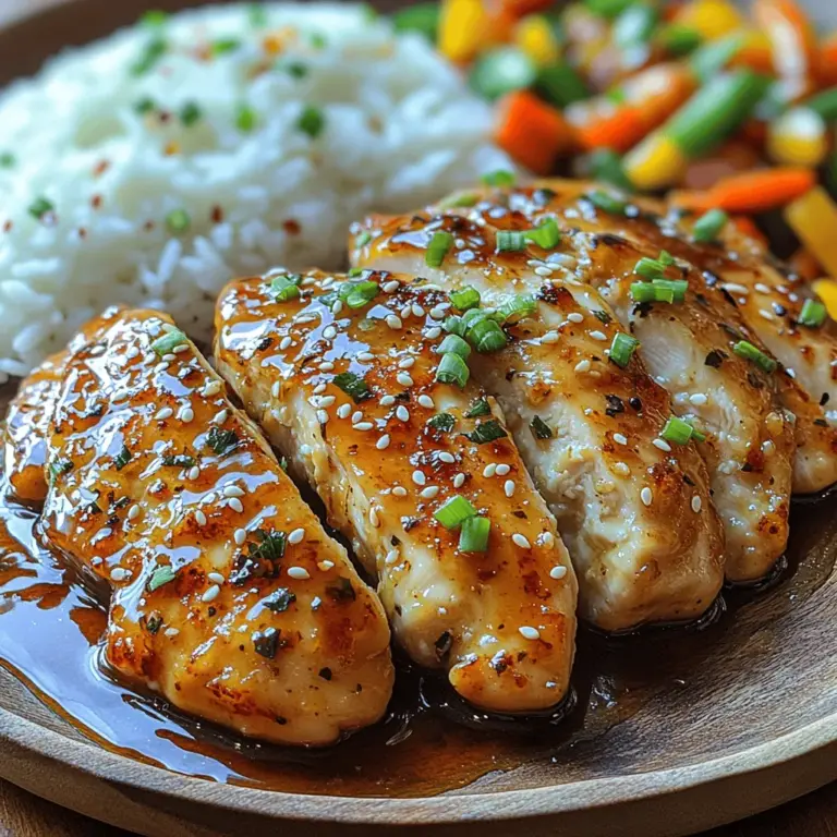Welcome to the delightful world of Sweet & Savory Honey Garlic Chicken, a dish that perfectly embodies the balance of flavors that many home cooks strive to achieve. This recipe combines the natural sweetness of honey with the umami richness of soy sauce, creating a tantalizing glaze that envelops tender chicken breasts. The result is a dish that is not only delicious but also visually appealing, making it a fantastic choice for both casual weeknight dinners and more elaborate special occasions.