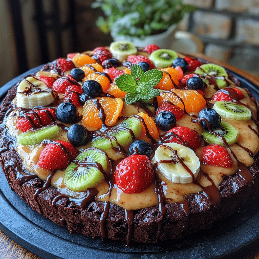 At the heart of this dessert is the brownie crust, which serves as a dense and fudgy base that provides the perfect foundation for the cream cheese frosting and fresh fruit toppings. The brownie crust is made using a delightful mix of butter, sugar, eggs, cocoa powder, and flour. This combination creates a rich and decadent texture that contrasts beautifully with the lightness of the frosting and the freshness of the fruits.