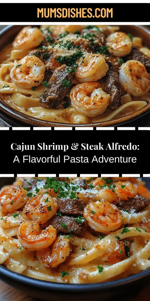 Elevate your next pasta night with this delicious recipe for Spicy Cajun Delight: Shrimp & Steak Alfredo Pasta. Combining the bold flavors of Cajun seasoning with creamy homemade Alfredo sauce, this dish features succulent shrimp and tender steak, making it perfect for special occasions or cozy family dinners. Discover the secrets to cooking perfect pasta, marinating shrimp, and making a rich sauce from scratch. Impress your guests with a flavorful blend that’s sure to delight!