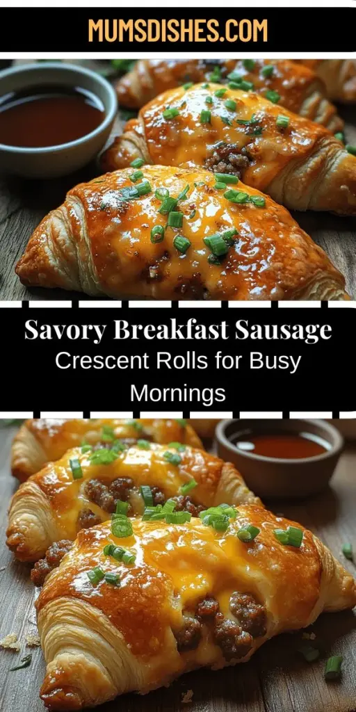 Start your day with a delicious twist using Savory Breakfast Sausage Crescent Rolls! This recipe combines flaky pastry with seasoned sausage, sharp cheddar, and fresh green onions for a satisfying, handheld breakfast. Perfect for busy mornings or weekend brunch, these rolls are quick to make and bursting with flavor. Easy to customize, they're delightful on their own or paired with dipping sauces. Treat your family to this comforting morning favorite!
