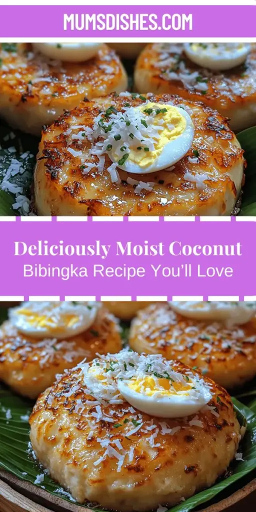 Discover the joy of making Heavenly Coconut Bibingka, a traditional Filipino delicacy that's perfect for any occasion. This delightful rice cake is crafted with coconut milk and fresh coconut, lending it a rich flavor and moist texture. With options for toppings like cheese and salted eggs, you can elevate its taste even further. Whether enjoyed warm or at room temperature, each bite connects you to Filipino culture and brings a taste of home. Perfect for gatherings or a sweet treat!