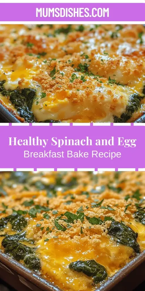 Start your day on a healthy note with a delicious Spinach and Egg Breakfast Bake! This nutritious dish combines fresh spinach, rich eggs, and melty cheese for a satisfying meal that fuels your morning. Packed with vitamins and minerals, it’s not only good for you but also easy to customize with your favorite veggies or proteins. Perfect for meal prep, this delightful bake makes mornings simpler and more wholesome, allowing you to enjoy a hearty breakfast all week long.