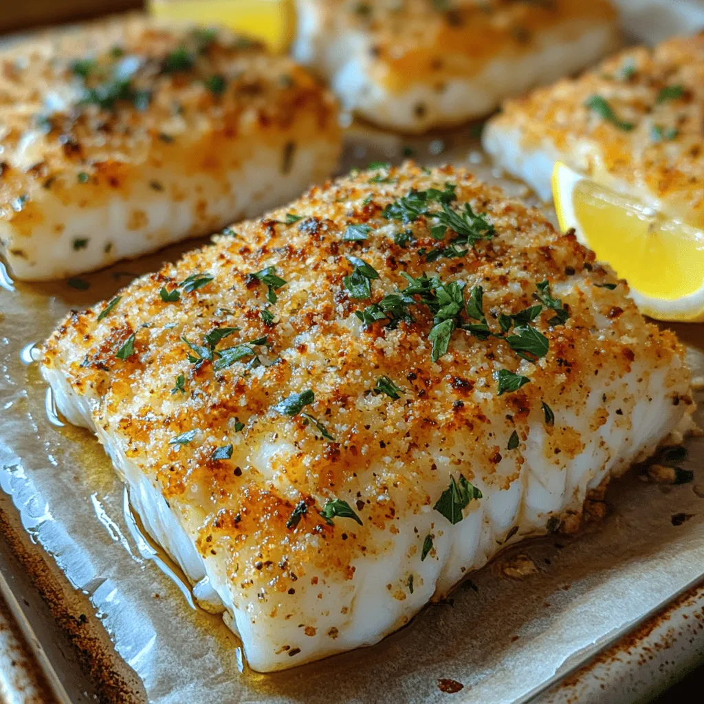 Herb Crusted Baked Cod is a delightful dish that perfectly marries the delicate flavor of cod with a vibrant and aromatic herbaceous crust. This recipe transforms the humble cod into a gourmet experience, making it ideal for both weeknight dinners and special occasions. The combination of fresh herbs, garlic, and a hint of citrus not only enhances the fish's flavor but also makes it a visually appealing centerpiece on any table.