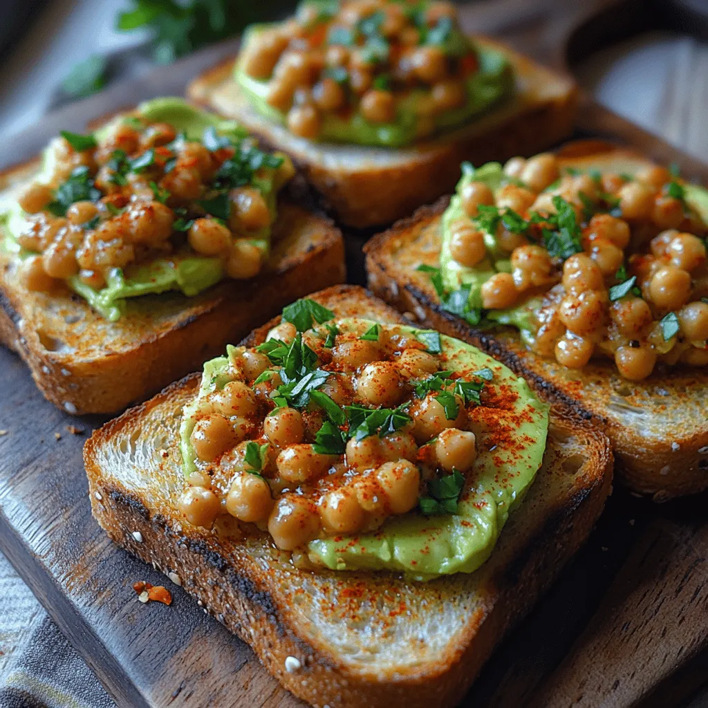 In recent years, the rise of plant-based diets has transformed the culinary landscape, encouraging individuals to explore alternatives that are not only nutritious but also quick to prepare. Among these modern marvels, <strong>Chickpea Avocado Toast Delight</strong> has emerged as a favorite, captivating the hearts and taste buds of food enthusiasts across social media platforms. This vibrant dish marries the creamy richness of ripe avocado with the protein-packed goodness of chickpeas, creating a delightful combination that is perfect for breakfast, lunch, or even a wholesome snack.” /></p>
</p>
<h3>Toasting the Bread</h3>
</p>
<p>Toasting your bread is a critical step in achieving the perfect Chickpea Avocado Toast Delight. This process enhances the flavor and adds a satisfying crunch, creating a perfect base for your toppings. You can toast the bread using various methods, each offering a slightly different texture and flavor profile.</p>
</p>
<p>1. <strong>Using a Toaster</strong>: The most straightforward method, simply place the slices of your chosen bread in the toaster and toast until they reach a golden brown hue. This method is quick and efficient, allowing you to prepare other ingredients while the bread toasts.</p>
</p>
<p>2. <strong>Skillet Toasting</strong>: For a more artisanal touch, consider using a skillet. Heat a non-stick skillet over medium heat and add a small amount of olive oil or butter. Once the oil is shimmering, place the slices of bread in the skillet. Toast them for about 2-3 minutes on each side, or until they are golden brown and crispy. This method adds a lovely depth of flavor from the oil, creating a perfect contrast to the creamy avocado.</p>
</p>
<p>3. <strong>Oven Toasting</strong>: If you are preparing multiple slices, the oven is an excellent option. Preheat your oven to 400°F (200°C) and arrange the bread slices on a baking sheet. Bake for about 5-7 minutes, turning them halfway through, until they are crisp and golden. This method allows for even toasting and is particularly useful for serving a group.</p>
</p>
<p>Regardless of the method you choose, ensure that your bread is toasted to your liking as this will serve as the foundation for the delicious toppings to come.</p>
</p>
<h3>Preparing the Avocado</h3>
</p>
<p>Next, it’s time to prepare the star of the dish: the avocado. Properly preparing your avocado is key to achieving that creamy texture that complements the chickpeas beautifully.</p>
</p>
<p>1. <strong>Selecting the Avocado</strong>: Choose avocados that are slightly soft to the touch but not overly mushy. A ripe avocado will yield to gentle pressure, indicating it is ready for mashing.</p>
</p>
<p>2. <strong>Mashing the Avocado</strong>: Cut the avocado in half, remove the pit, and scoop the flesh into a mixing bowl. Using a fork or potato masher, lightly mash the avocado. Aim for a chunky consistency, as this adds texture to the toast and contrasts nicely with the smooth chickpea mixture.</p>
</p>
<p>3. <strong>Seasoning</strong>: To enhance the natural flavor of the avocado, add a pinch of salt and pepper. This simple seasoning elevates the dish and balances the creaminess of the avocado. You can also experiment with a squeeze of fresh lemon or lime juice to add brightness and prevent browning.</p>
</p>
<h3>Assembling the Toast</h3>
</p>
<p>With your bread toasted and avocado prepared, it’s time to assemble your Chickpea Avocado Toast Delight.</p>
</p>
<p>1. <strong>Spreading the Avocado</strong>: Generously spread the lightly mashed avocado over each slice of toasted bread. Be liberal with the amount, as the creamy avocado will not only add flavor but also help to hold the chickpea mixture in place.</p>
</p>
<p>2. <strong>Topping with Chickpeas</strong>: Next, spoon the prepared chickpea mixture atop the avocado. Ensure each slice is well-covered, allowing the chickpeas to shine through. This can be a mixture of canned chickpeas, spices, and any additional ingredients you prefer, such as garlic or lemon juice. The combination of flavors should be vibrant and satisfying.</p>
</p>
<h3>Garnishing and Serving</h3>
</p>
<p>To elevate your dish further, take a moment to garnish your toast.</p>
</p>
<p>1. <strong>Fresh Herbs</strong>: Sprinkle fresh parsley over the top for a burst of color and freshness. Not only does it enhance the presentation, but herbs also add an additional layer of flavor.</p>
</p>
<p>2. <strong>Optional Heat</strong>: If you enjoy a bit of spice, consider adding a sprinkle of red pepper flakes. This adds a hint of heat that complements the creamy avocado and hearty chickpeas beautifully.</p>
</p>
<p>3. <strong>Serving Promptly</strong>: For the best texture and taste, serve your Chickpea Avocado Toast immediately after assembling. The contrast of the warm toast with the cool avocado and chickpeas is what makes this dish truly delightful.</p>
</p>
<h3>Exploring Variations of Chickpea Avocado Toast</h3>
</p>
<p>While the classic Chickpea Avocado Toast Delight is undoubtedly delicious, there are numerous variations to explore. Here are a few creative twists you can try:</p>
</p>
<p>– <strong>Spicy Chickpea Avocado Toast</strong>: For those who love heat, adding diced jalapeños or a drizzle of sriracha to the chickpea mixture can elevate the dish. The spiciness will contrast wonderfully with the creamy texture of the avocado.</p>
</p>
<p>– <strong>Mediterranean Twist</strong>: Consider incorporating feta cheese, olives, or sun-dried tomatoes into your chickpea mixture for a Mediterranean flair. These ingredients will add a savory depth that complements the main components beautifully.</p>
</p>
<p>– <strong>Herb-Infused Avocado</strong>: Blending fresh herbs like basil, cilantro, or dill into the avocado mash can provide a refreshing herbal taste. This variation is particularly delicious in the summer months when fresh herbs are abundant.</p>
</p>
<h3>Perfect Pairings for Your Chickpea Avocado Toast Delight</h3>
</p>
<p>To create a well-rounded meal, consider pairing your Chickpea Avocado Toast with complementary dishes. Here are a few suggestions:</p>
</p>
<p>– <strong>Smoothies</strong>: A refreshing fruit smoothie, such as a berry or green smoothie, can balance the savory flavors of the toast. The sweetness of the fruit will contrast with the hearty chickpeas and creamy avocado, making for a delightful combination.</p>
</p>
<p>– <strong>Soups</strong>: Serving your toast alongside a light soup, such as a classic tomato soup or refreshing gazpacho, can round out the meal. The warmth of the soup pairs beautifully with the coolness of the avocado toast, offering a satisfying dining experience.</p>
</p>
<h3>Conclusion</h3>
</p>
<p>Chickpea Avocado Toast Delight is not only a visually appealing dish but also a nutritionally balanced meal that is easy to prepare and customize. With its rich flavors and health benefits, this recipe is perfect for any time of day. By understanding the ingredients and following the simple steps outlined above, you can enjoy a delicious and satisfying meal that aligns with a healthy lifestyle.</p>
</p>
<p>Whether you stick to the classic recipe or explore variations, this toast is sure to delight your taste buds and nourish your body. Its versatility makes it an excellent choice for breakfast, lunch, or a light dinner, ensuring it can fit seamlessly into your daily routine. So gather your ingredients, toast your bread, and enjoy every flavorful bite of this delightful dish!</p>
</div>
