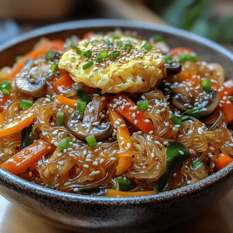Japchae, a beloved dish in Korean cuisine, offers a delightful combination of flavors and textures that tantalize the taste buds. This stir-fried noodle dish, traditionally made with sweet potato glass noodles, is celebrated for its sweet and savory flavor profile. Each bite showcases a perfect balance of umami, sweetness, and the freshness of vibrant vegetables, making it a favorite at family gatherings, celebrations, and even everyday meals.