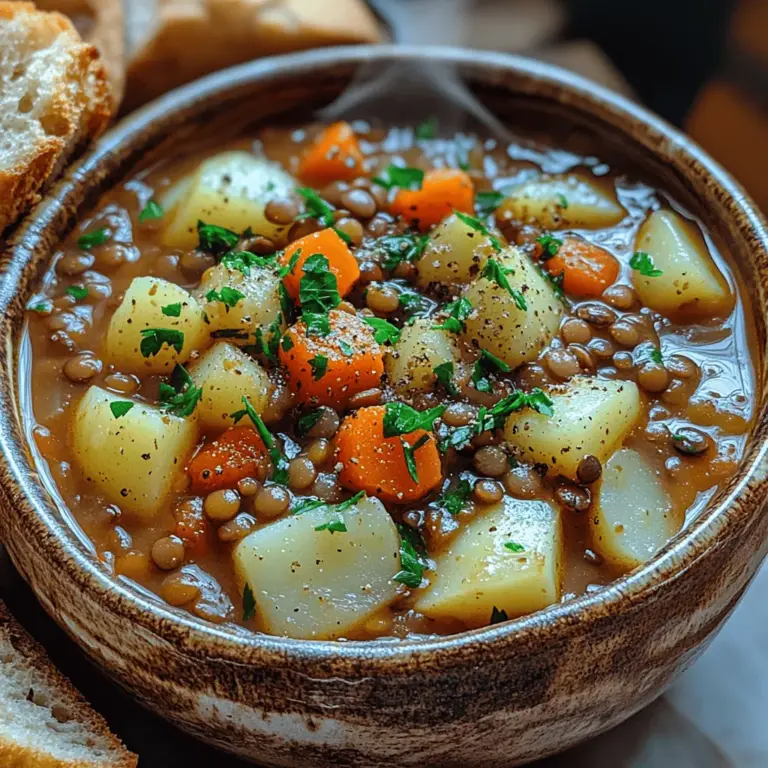 When it comes to home cooking, few things evoke feelings of warmth and nostalgia quite like a comforting bowl of soup. It’s a universal staple, appreciated across cultures for its ability to nourish and satiate. Among the myriad of soup options, Hearty Lentil and Potato Soup stands out as a quintessential comfort food, perfect for both chilly evenings and cozy family gatherings. This recipe not only tantalizes the taste buds but also delivers a robust nutritional profile that makes it a go-to meal for health-conscious eaters.