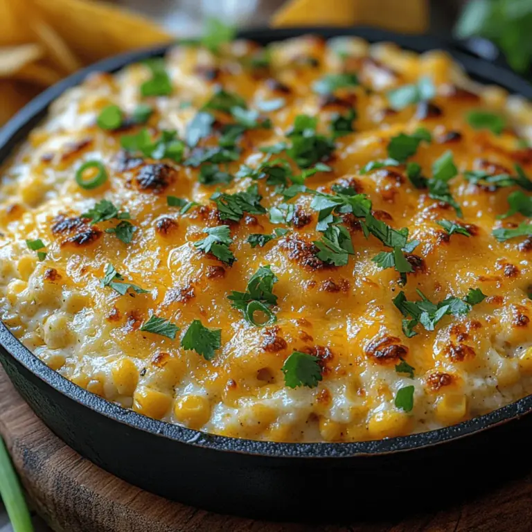 One of the key factors that makes this dip so appealing is its harmonious blend of flavors and textures. The sweetness of the corn balances perfectly with the heat of the jalapeños, creating an irresistible contrast. The creamy base, made from cream cheese and sour cream, adds richness, making each bite a delightful experience. This dip is easy to make, yet it offers gourmet flavors that will impress your guests.