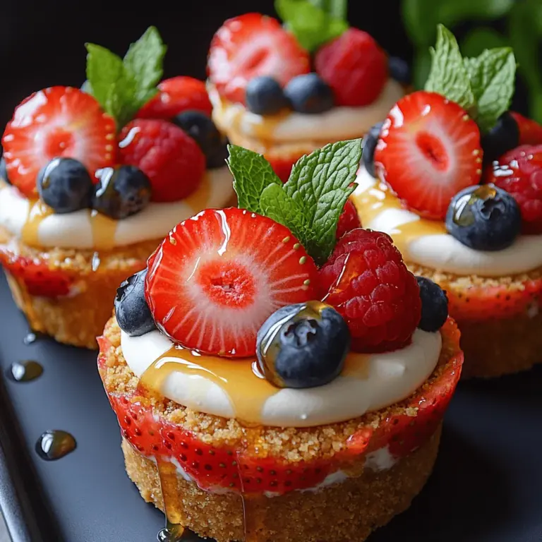 Mini Cheesecake Fruit Cups are a delightful dessert option that perfectly marries the rich, creamy goodness of cheesecake with the refreshing burst of fresh fruit. These charming little cups are not only visually appealing but also versatile, making them an ideal choice for various occasions such as parties, family gatherings, and special celebrations. Whether you’re hosting a summer barbecue, planning a birthday party, or simply indulging in a sweet treat at home, these mini cheesecakes are sure to impress your guests and satisfy your cravings.