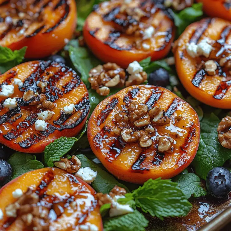In recent years, the trend of incorporating grilled fruits into salads has gained traction among culinary enthusiasts. Grilling fruits like peaches not only enhances their natural sweetness but also adds a smoky depth that elevates the dish to new heights. When peaches are grilled, their sugars caramelize, creating a delicious contrast to the fresh, crisp greens and juicy blueberries that accompany them.