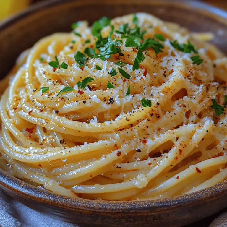 If you're in search of a simple yet indulgent pasta dish, look no further than Spaghetti with Roasted Garlic Butter. This recipe brilliantly combines the rich, nutty flavors of roasted garlic with the creamy texture of butter, creating a comforting meal that is both satisfying and delightful. The beauty of this dish lies in its simplicity; with just a few quality ingredients, you can create a culinary masterpiece that will impress family and friends alike.