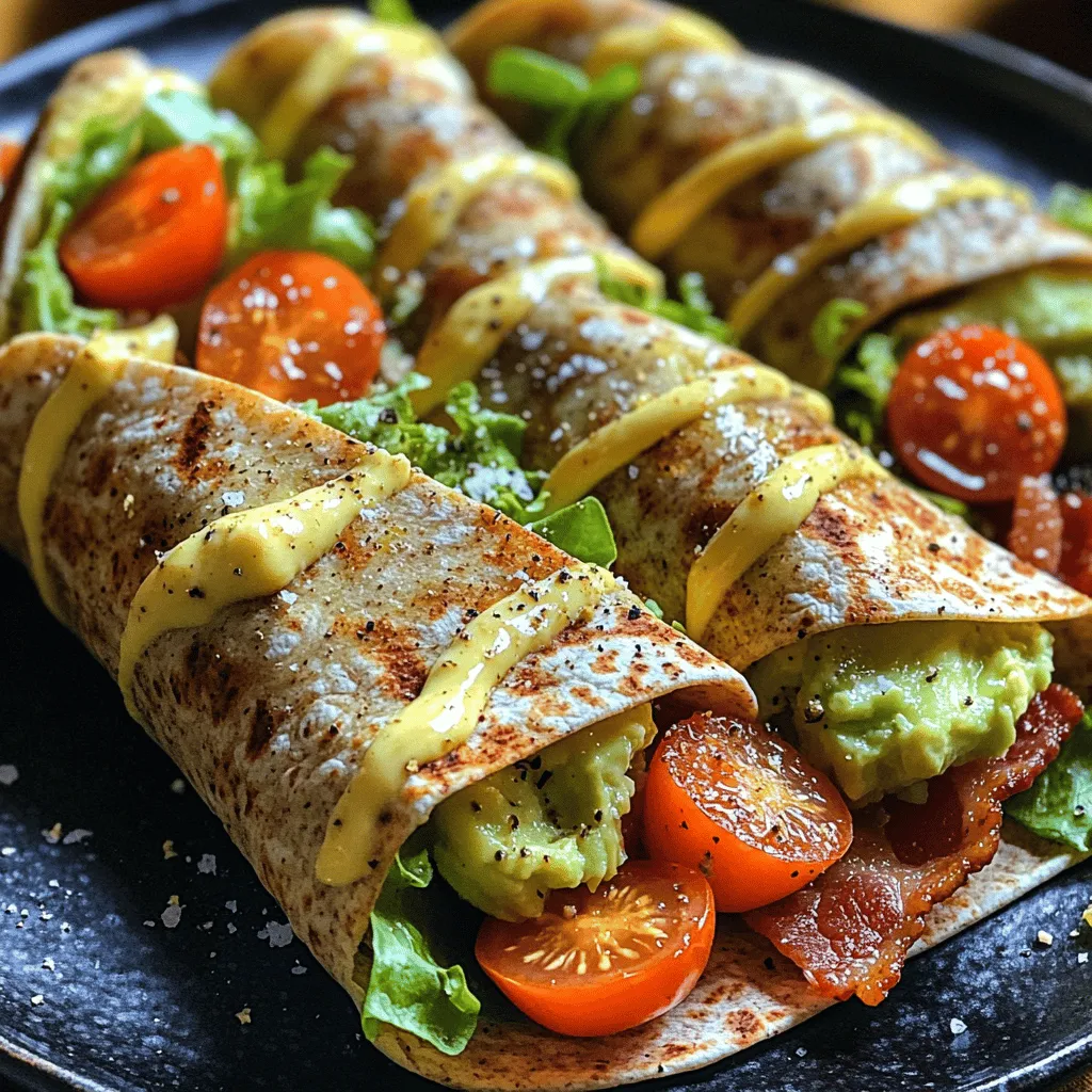 The foundation of any great wrap lies in its tortilla. For our Avocado BLT Wrap, you can choose between whole wheat or spinach tortillas. Whole wheat tortillas bring a nutty flavor and a chewy texture that complements the other ingredients beautifully. They are packed with fiber and essential nutrients, making them a healthier alternative to regular white flour tortillas. Spinach tortillas, on the other hand, offer a vibrant green color and a slight earthy taste while also increasing the nutritional value of the meal. Both options provide a delicious base that supports the flavorful filling without overpowering it.