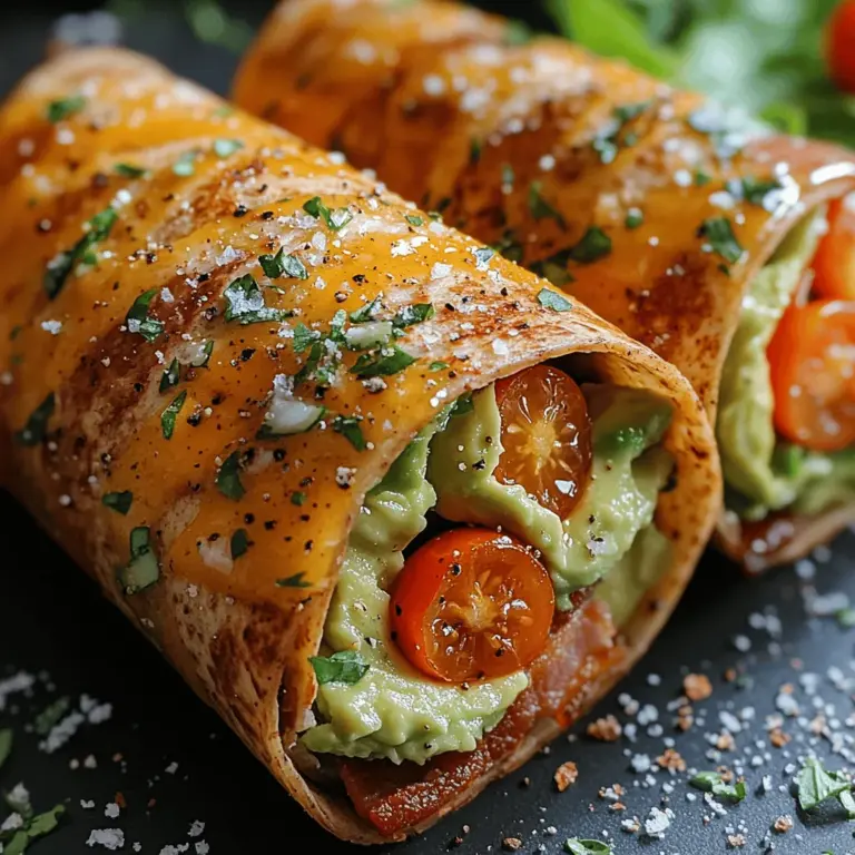 The foundation of any great wrap lies in its tortilla. For our Avocado BLT Wrap, you can choose between whole wheat or spinach tortillas. Whole wheat tortillas bring a nutty flavor and a chewy texture that complements the other ingredients beautifully. They are packed with fiber and essential nutrients, making them a healthier alternative to regular white flour tortillas. Spinach tortillas, on the other hand, offer a vibrant green color and a slight earthy taste while also increasing the nutritional value of the meal. Both options provide a delicious base that supports the flavorful filling without overpowering it.
