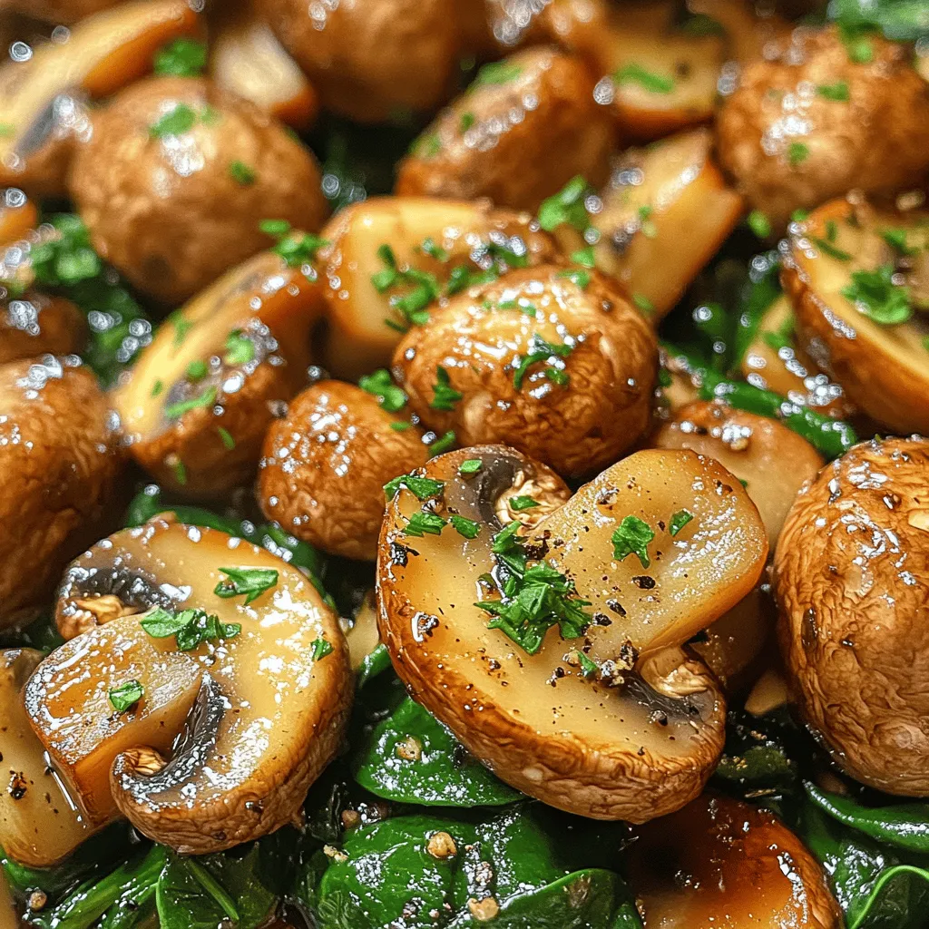 Garlic sautéed mushrooms with spinach is a vibrant and nutritious side dish that beautifully marries the earthy flavors of mushrooms with the fresh brightness of spinach. This dish not only tantalizes your taste buds but also offers a wealth of health benefits, making it an ideal choice for anyone looking to elevate their meal with a nutrient-packed accompaniment. Mushrooms are low in calories while being rich in vitamins, minerals, and antioxidants, while spinach brings a plethora of nutrients, including iron, calcium, and vitamins A and C. Together, they create a dish that is as wholesome as it is delicious.