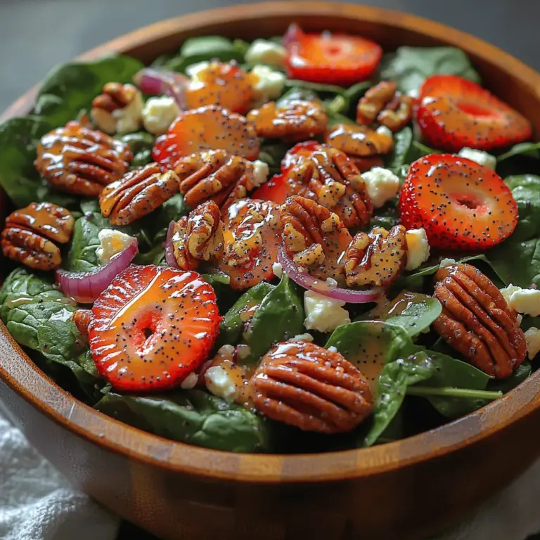 As the warm weather approaches, the allure of seasonal salads becomes irresistible, inviting us to indulge in fresh and vibrant flavors. Among the myriad of summer salad options, the Spinach Strawberry Poppyseed Salad stands out not only for its stunning presentation but also for its delightful blend of tastes and textures. This salad is a refreshing symphony of sweet strawberries, crunchy nuts, and creamy feta, all harmonized by a tangy poppy seed dressing that elevates the dish to new heights.