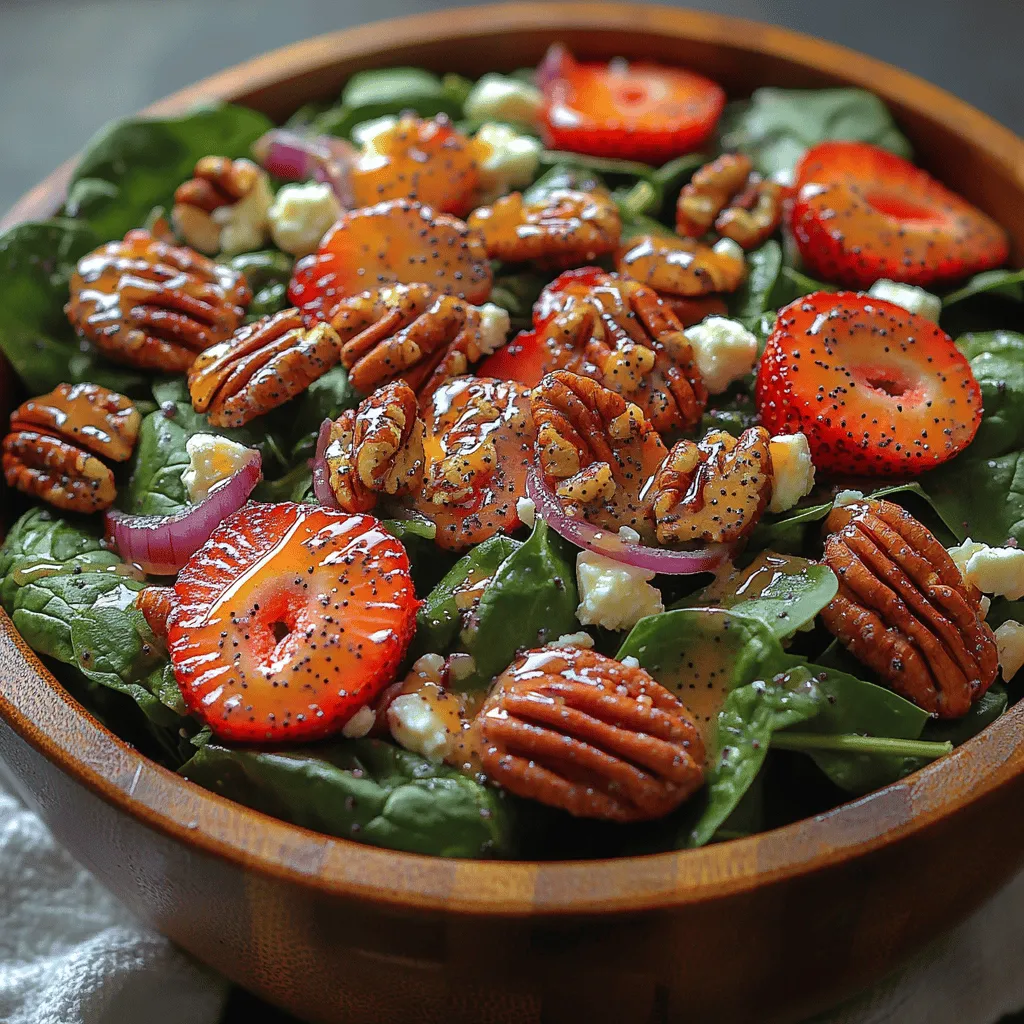 As the warm weather approaches, the allure of seasonal salads becomes irresistible, inviting us to indulge in fresh and vibrant flavors. Among the myriad of summer salad options, the Spinach Strawberry Poppyseed Salad stands out not only for its stunning presentation but also for its delightful blend of tastes and textures. This salad is a refreshing symphony of sweet strawberries, crunchy nuts, and creamy feta, all harmonized by a tangy poppy seed dressing that elevates the dish to new heights.