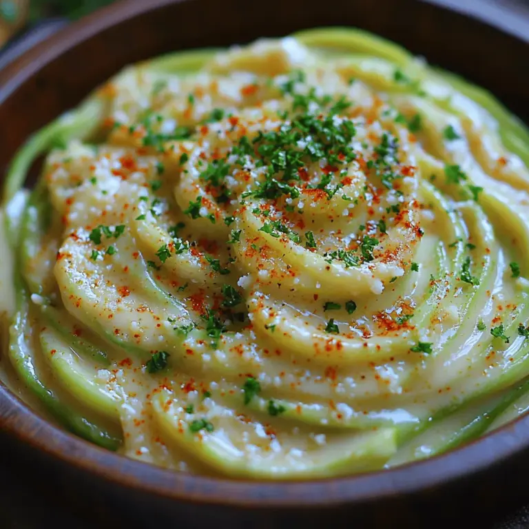 In a world where healthy eating is becoming increasingly essential, finding delicious dishes that satisfy our cravings without compromising our nutritional goals can often feel like a daunting task. Enter Creamy Garlic Zoodle Alfredo—a delightful twist on the traditional pasta dish that incorporates fresh zucchini noodles, or "zoodles," offering a low-carb, gluten-free alternative that everyone can enjoy. This dish strikes the perfect balance between the indulgence of a rich Alfredo sauce and the lightness of zoodles, making it an ideal choice for busy weeknight dinners or an impressive option for entertaining guests.
