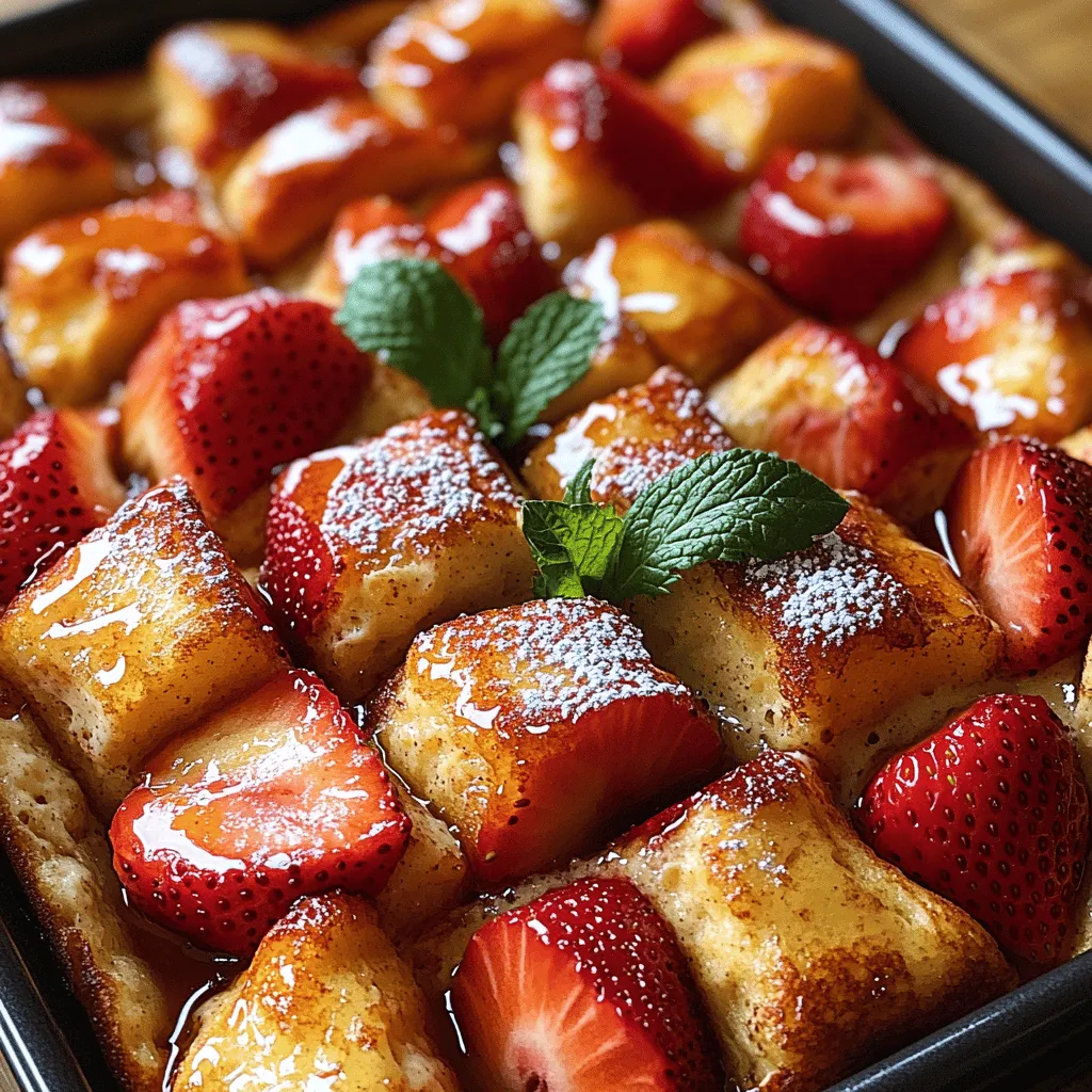 Imagine waking up to the tantalizing aroma of freshly baked French toast, infused with the sweet essence of ripe strawberries and a creamy custard that melts in your mouth. This is precisely what the Heavenly Strawberry Cream French Toast Bake offers—a delightful breakfast experience that elevates the traditional French toast to new heights. Ideal for family gatherings, brunch parties, or special occasions, this dish promises to impress both the eyes and the palate, making it a perfect centerpiece for any table.