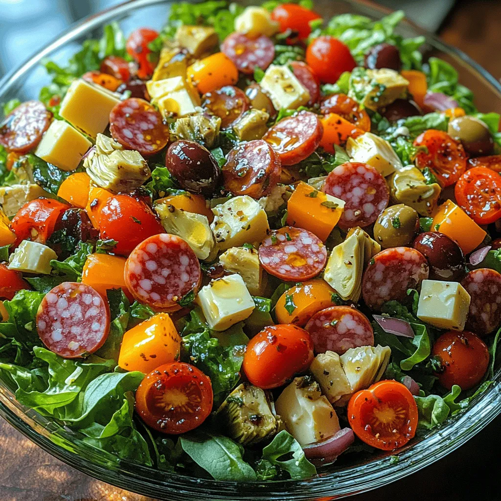 Antipasto is a beloved Italian tradition that serves as a delightful introduction to a meal, often setting the tone for the culinary experience that follows. This vibrant array of flavors and textures is not just a feast for the palate but also a visual celebration that brings people together around the table. The Italian Mosaic Antipasto Salad embodies this spirit, combining an assortment of colorful ingredients to create a dish that is both stunning and satisfying. Perfect for gatherings, picnics, or a light meal, this salad presents an opportunity to enjoy the rich tapestry of Italian flavors while reaping the health benefits of fresh vegetables and quality proteins.