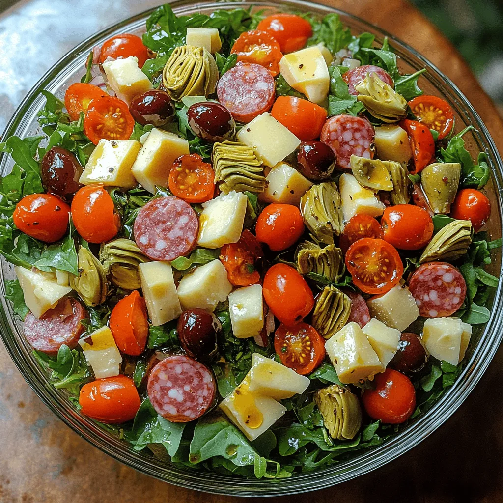 Antipasto is a beloved Italian tradition that serves as a delightful introduction to a meal, often setting the tone for the culinary experience that follows. This vibrant array of flavors and textures is not just a feast for the palate but also a visual celebration that brings people together around the table. The Italian Mosaic Antipasto Salad embodies this spirit, combining an assortment of colorful ingredients to create a dish that is both stunning and satisfying. Perfect for gatherings, picnics, or a light meal, this salad presents an opportunity to enjoy the rich tapestry of Italian flavors while reaping the health benefits of fresh vegetables and quality proteins.