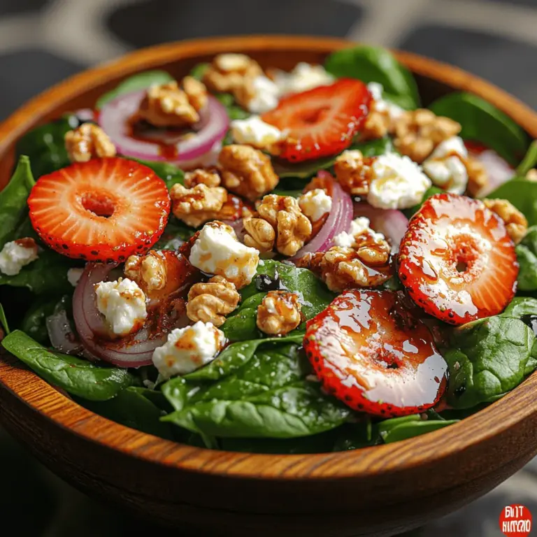 In the world of culinary delights, few dishes capture the essence of freshness and health quite like a vibrant salad. Salads have evolved beyond mere side dishes; they have become a celebration of seasonal ingredients, bringing together flavors, textures, and nutritional benefits in a single bowl. Among the myriad of salad options, the Strawberry Spinach Delight Salad stands out as a particularly enticing choice. With its combination of fresh spinach, juicy strawberries, creamy feta, and crunchy walnuts, this salad is a feast for both the eyes and the palate.
