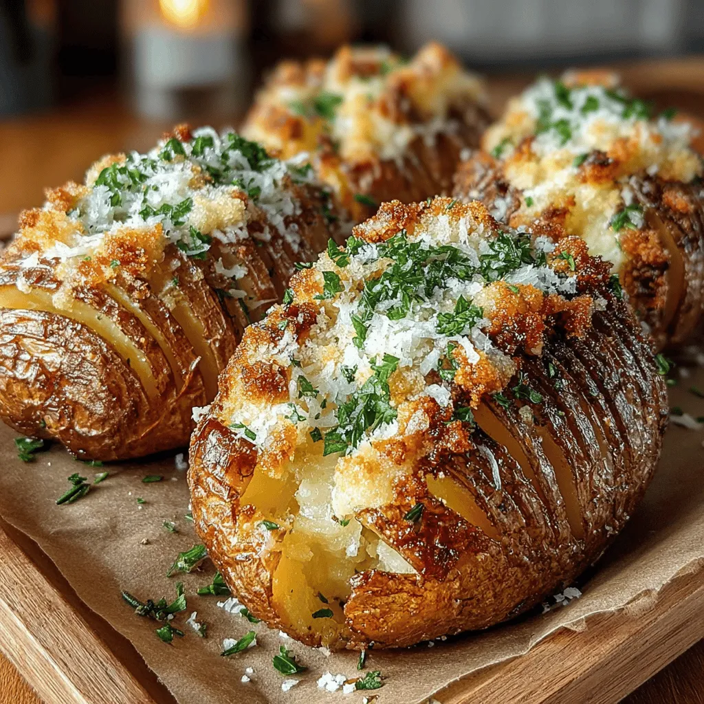 When it comes to transforming a simple potato into a culinary delight, few methods are as visually striking and flavorful as the Hasselback technique. Originating from Sweden, Hasselback potatoes are characterized by their unique preparation style, which involves making thin, evenly spaced cuts across the potato, creating numerous overlapping layers. This method not only enhances the presentation but also allows for better flavor absorption and crispiness, making every bite a delicious experience. Among the several variations of this classic dish, Garlic Parmesan Hasselback Potatoes stand out due to their rich, savory flavor profile that combines the earthiness of garlic with the sharpness of Parmesan cheese.