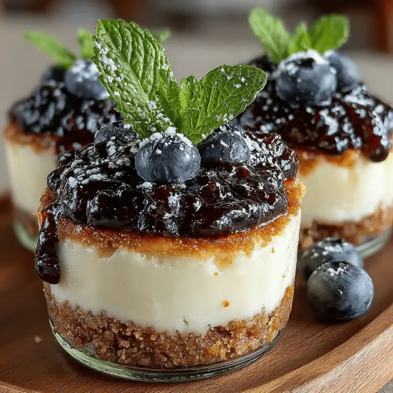 Indulging in a dessert that is both delicious and easy to prepare is a delight for any food lover. Luscious No-Bake Blueberry Cheesecake Cups are the perfect solution for those seeking a sweet treat without the hassle of baking. Imagine a creamy, velvety cheesecake base layered with fresh blueberries, all elegantly presented in individual cups. This dessert is not only a feast for the taste buds but also a visual delight, making it an ideal choice for gatherings, celebrations, or simply as a sweet finish to a weeknight dinner with family.