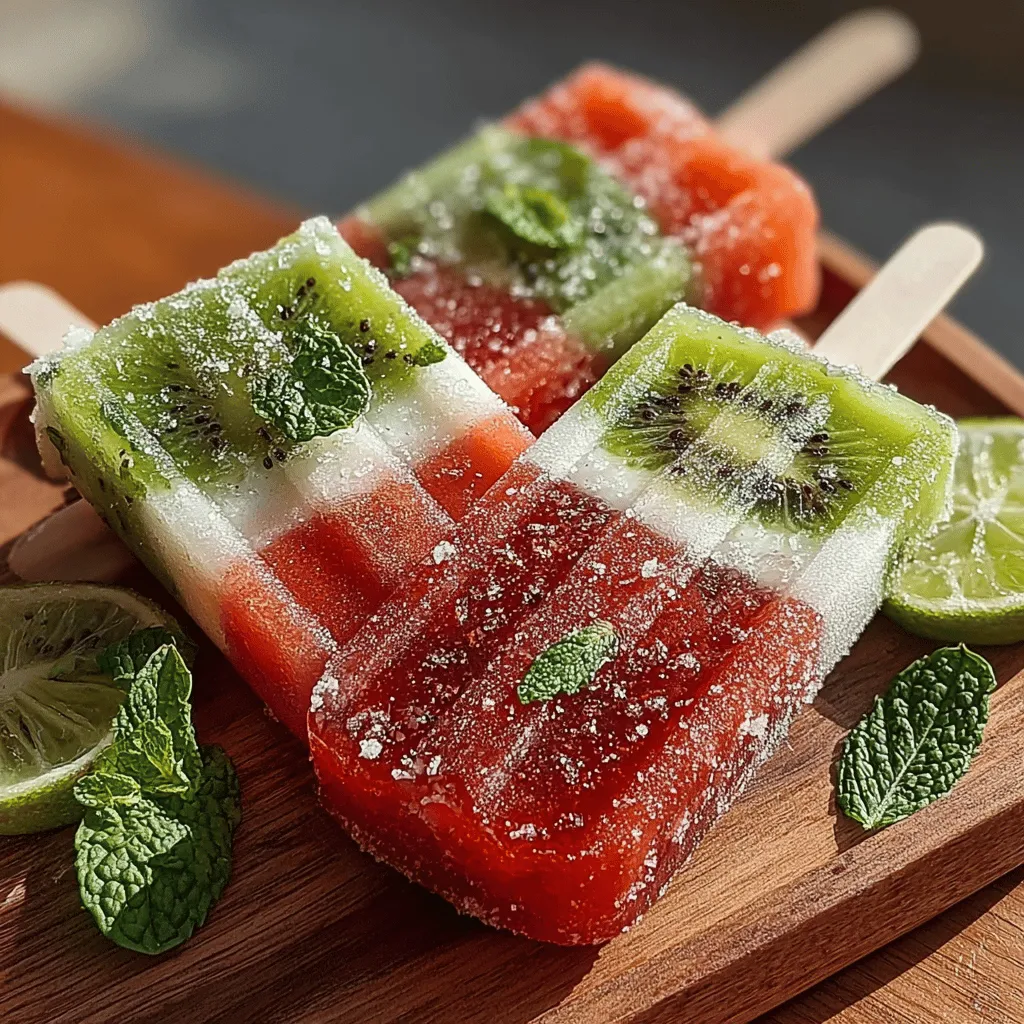 Layering flavors is an essential technique in creating popsicles that are not only tasty but also exciting. Each layer of the Watermelon Kiwi Layered Pops offers a distinct taste profile. The sweet, hydrating watermelon provides a gentle sweetness that contrasts beautifully with the tartness of the kiwi. This dynamic duo not only makes for an enticing flavor combination but also enhances the overall tasting experience. As you savor each bite, the transition from one flavor to another keeps your palate engaged and refreshed.