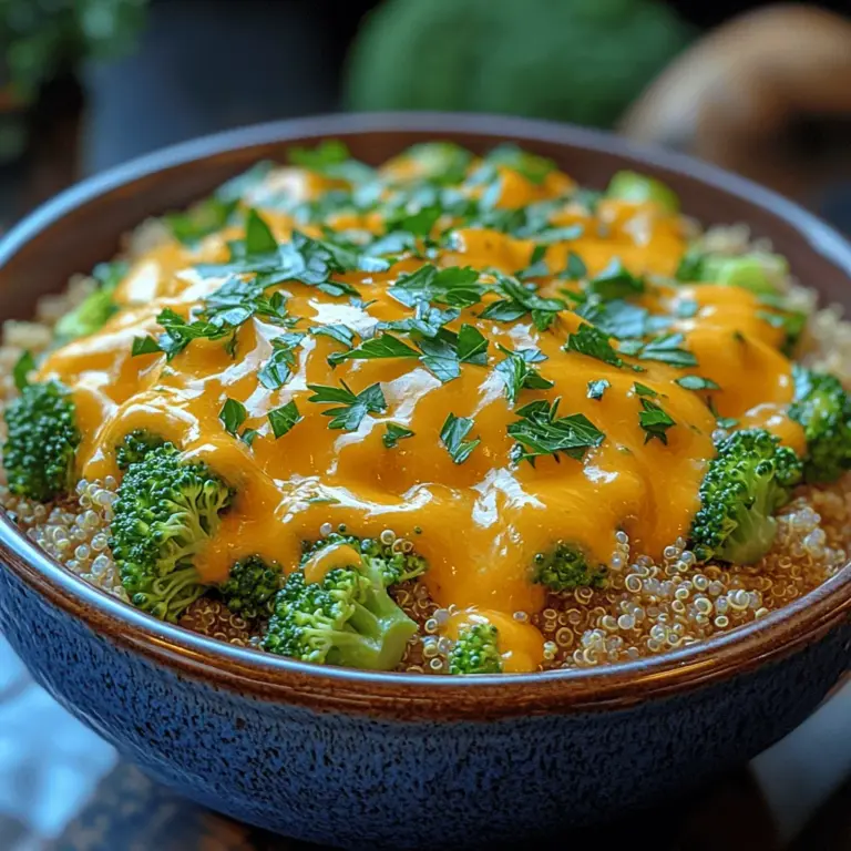 In a world where nutritious meals often seem complicated and time-consuming, the Cheesy Blissful Broccoli Quinoa recipe stands out as a beacon of simplicity and flavor. This dish artfully combines the nutty texture of quinoa, the vibrant green of broccoli, and the indulgent creaminess of cheese, making it not just a meal, but a celebration of wholesome ingredients. Ideal for busy professionals, families, or anyone seeking a comforting yet healthy dish, this recipe is versatile enough to suit a variety of dietary preferences.