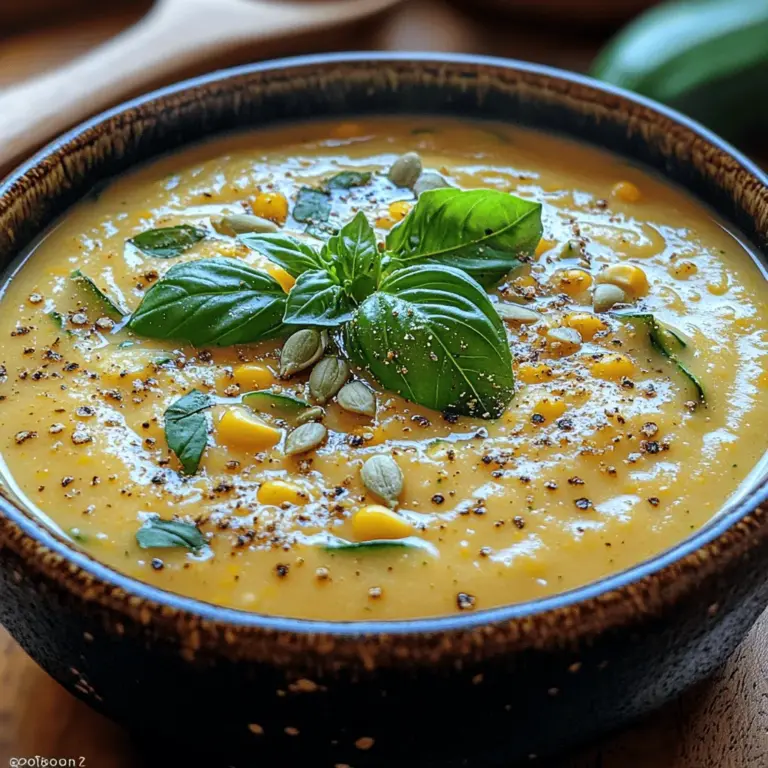 In the world of comfort food, few dishes evoke the same sense of warmth and satisfaction as a creamy soup. Among the myriad of options, the Creamy Corn and Zucchini Delight Soup stands out as a particularly delightful choice. This dish beautifully marries the natural sweetness of fresh corn with the subtle earthiness of zucchini, creating a flavor profile that is both comforting and invigorating. Whether enjoyed as a light lunch or a cozy dinner, this soup not only tantalizes the taste buds but also provides a wealth of nutrients, making it a wholesome addition to any meal plan.