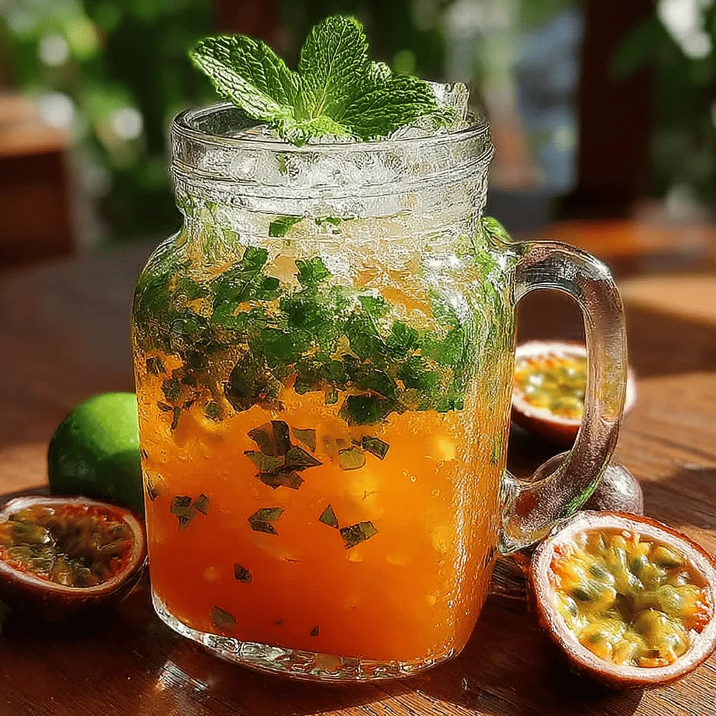 Mango Passionfruit Iced Tea is a delightful concoction that embodies the essence of summer with its vibrant flavors and refreshing qualities. This iced tea offers a delicious balance of sweetness from ripe mangoes, a zesty tartness from passionfruit, and aromatic notes from fresh mint. The interplay of these flavors creates a drink that is not only thirst-quenching but also invigorating, making it a perfect choice for hot days.