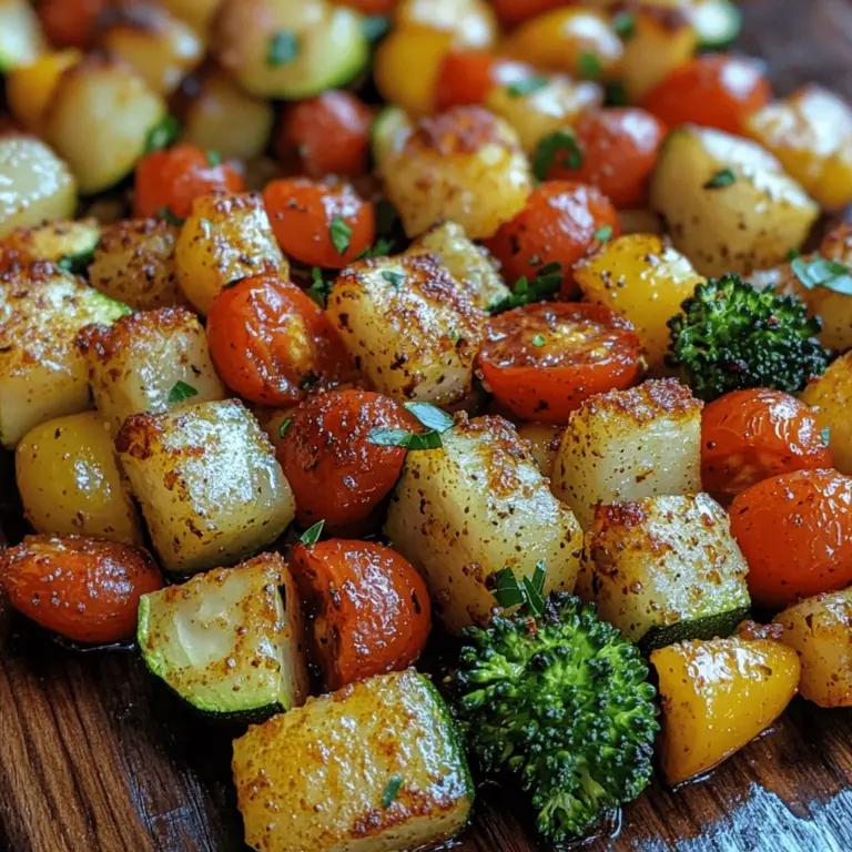 In the world of culinary delights, few dishes capture the eye and tantalize the taste buds quite like Crunchy Roasted Rainbow Veggies. This vibrant medley, bursting with an array of colors, not only adds an artistic flair to your table but also serves as a powerhouse of nutrition. Packed with essential vitamins and minerals, this recipe is an enticing way to incorporate a diverse selection of vegetables into your meals, making it an ideal choice for health-conscious individuals and families alike.