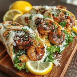 Wraps have become a staple in contemporary cuisine, celebrated for their versatility, convenience, and ability to pack a variety of flavors and textures into a single portable meal. From classic combinations to innovative twists, wraps cater to a multitude of tastes and dietary preferences. Among the many wrap options, Grilled Shrimp Caesar Wraps stand out as a delightful and nutritious choice that brings together the beloved elements of a traditional Caesar salad and the satisfying bite of grilled shrimp. This dish not only offers a burst of flavor but also serves as a healthy option for lunch or dinner, making it perfect for anyone looking to enjoy a balanced meal without sacrificing taste.