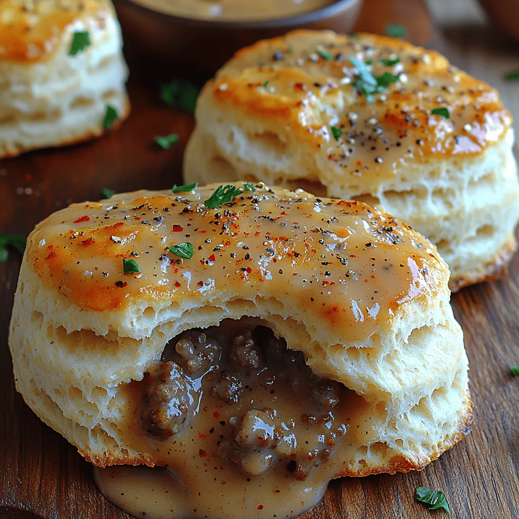 Fluffy buttermilk biscuits served with savory sausage gravy is a classic dish that embodies the heart of comfort food. Originating from the southern United States, this delightful combination is often enjoyed as a hearty breakfast or a satisfying brunch. The dish brings together the warm, tender biscuits with a rich and creamy gravy, creating a harmony of textures and flavors that has made it a beloved staple in many households. While its roots can be traced back to humble beginnings, the dish has evolved into a culinary tradition that evokes nostalgia and warmth, making it a favorite for family gatherings and special occasions alike.