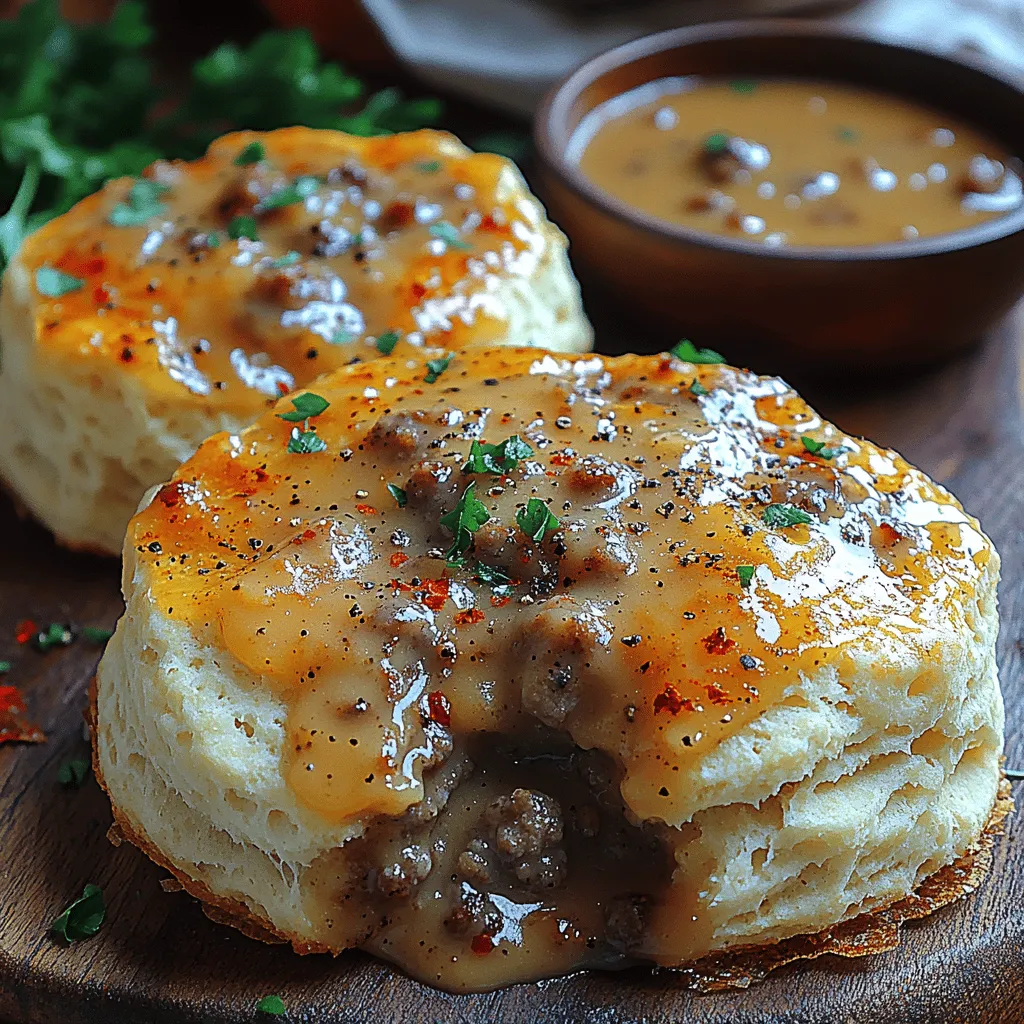 Fluffy buttermilk biscuits served with savory sausage gravy is a classic dish that embodies the heart of comfort food. Originating from the southern United States, this delightful combination is often enjoyed as a hearty breakfast or a satisfying brunch. The dish brings together the warm, tender biscuits with a rich and creamy gravy, creating a harmony of textures and flavors that has made it a beloved staple in many households. While its roots can be traced back to humble beginnings, the dish has evolved into a culinary tradition that evokes nostalgia and warmth, making it a favorite for family gatherings and special occasions alike.