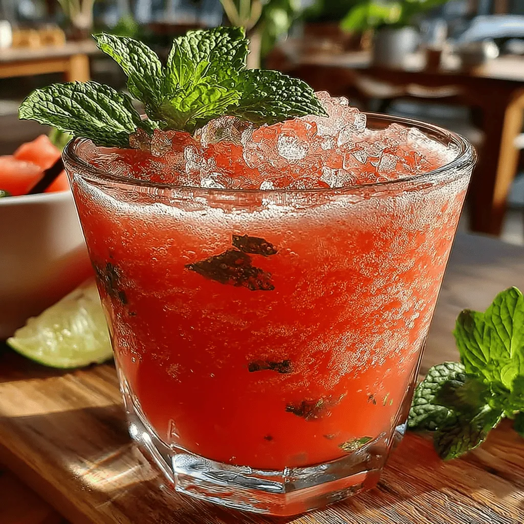 To create the perfect Watermelon Mint Slush, the blending process is crucial. Start by combining your watermelon chunks and fresh mint leaves in a high-speed blender. Blend on high until the mixture is smooth, typically around 30 seconds to 1 minute. It's important to stop and scrape down the sides of the blender as needed to ensure everything is well incorporated.