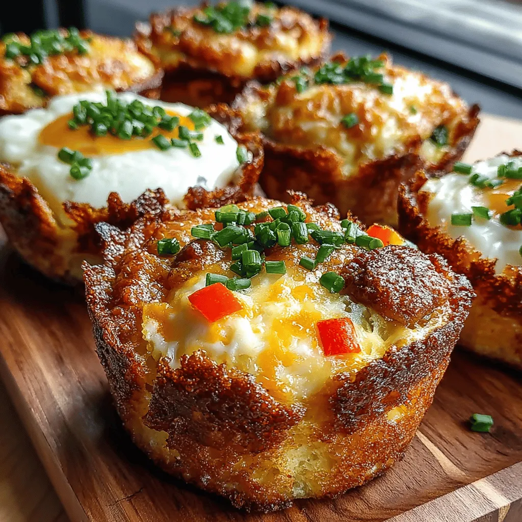One of the great things about the Golden Hash Brown Egg Breakfast Cups is their versatility. You can easily customize the recipe to suit your taste preferences or dietary needs by incorporating different meats and vegetables. Consider adding cooked and crumbled sausage, diced ham, or crispy bacon for a heartier option. If you prefer a vegetarian breakfast, sautéed bell peppers, spinach, or mushrooms work wonderfully. Try incorporating seasonal vegetables such as zucchini in the summer or roasted butternut squash in the fall for added flavor and nutrition. By mixing and matching ingredients, you can create your perfect breakfast cup!