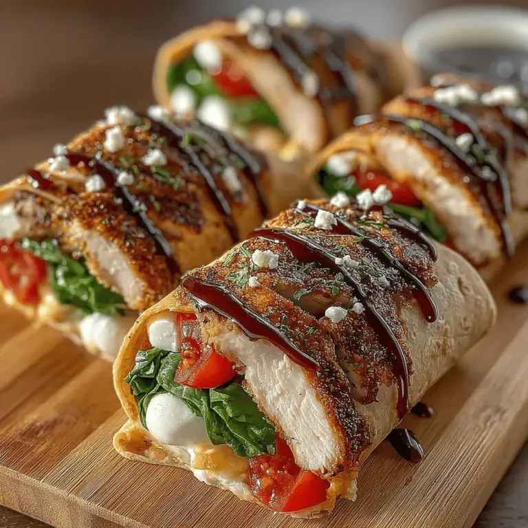 Wraps have surged in popularity over the years, becoming a go-to meal option for busy individuals and families alike. Their versatility allows for endless flavor combinations and makes them ideal for any occasion—from quick lunches on the go to elegant dinners. Among the myriad of wrap variations, the Caprese Chicken Wrap stands out, combining the classic flavors of Italy with a nutritious twist. This dish captures the essence of the beloved Caprese salad, featuring fresh tomatoes, basil, and mozzarella, while incorporating tender chicken for a satisfying and balanced meal.