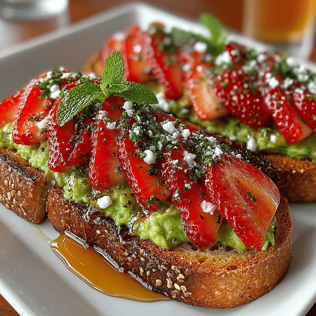 Personalizing your Strawberry Avocado Bliss Toast can elevate your culinary experience. While the basic recipe is delightful on its own, adding a dash of black pepper or fresh mint can enhance the overall flavor profile. Black pepper provides a subtle heat that contrasts beautifully with the creaminess of the avocado and the sweetness of the strawberries. A sprinkle of freshly cracked black pepper not only adds depth but also aids in the absorption of nutrients, making your toast even more beneficial.