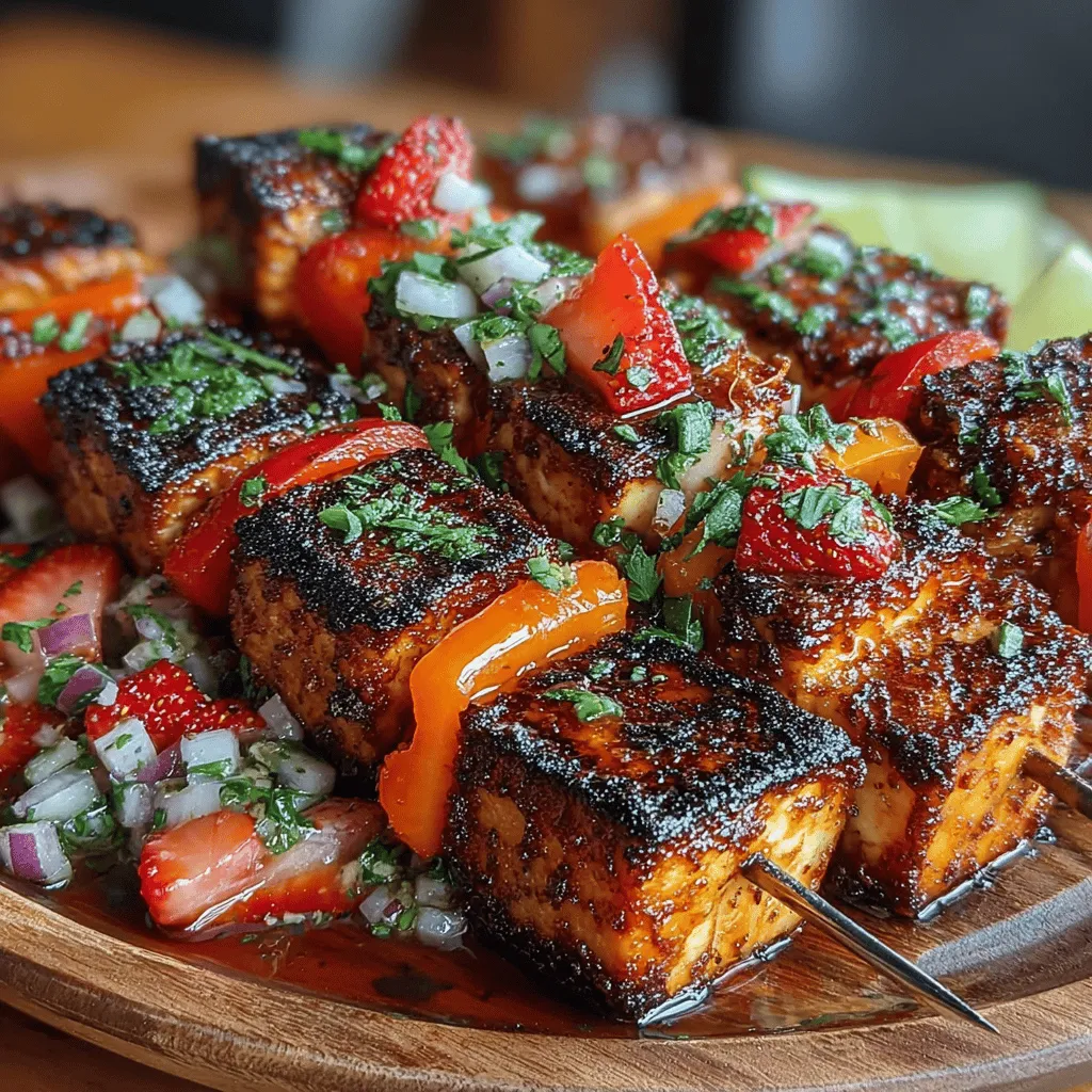 As the days grow longer and warmer, the allure of outdoor cooking becomes irresistible. Grilled tofu skewers, paired with a vibrant strawberry salsa, present an exciting culinary option for both seasoned plant-based eaters and those looking to diversify their meals. This dish embodies the spirit of summer gatherings, barbecues, and casual weeknight dinners, offering a delicious way to enjoy fresh ingredients in a health-conscious format. The combination of savory, charred tofu with the sweet and refreshing notes of strawberry salsa not only tantalizes the taste buds but also creates a visually stunning presentation that will impress guests and family alike.