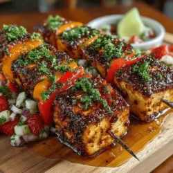As the days grow longer and warmer, the allure of outdoor cooking becomes irresistible. Grilled tofu skewers, paired with a vibrant strawberry salsa, present an exciting culinary option for both seasoned plant-based eaters and those looking to diversify their meals. This dish embodies the spirit of summer gatherings, barbecues, and casual weeknight dinners, offering a delicious way to enjoy fresh ingredients in a health-conscious format. The combination of savory, charred tofu with the sweet and refreshing notes of strawberry salsa not only tantalizes the taste buds but also creates a visually stunning presentation that will impress guests and family alike.